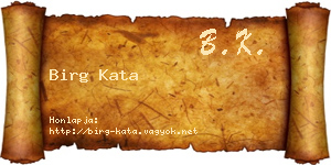 Birg Kata névjegykártya